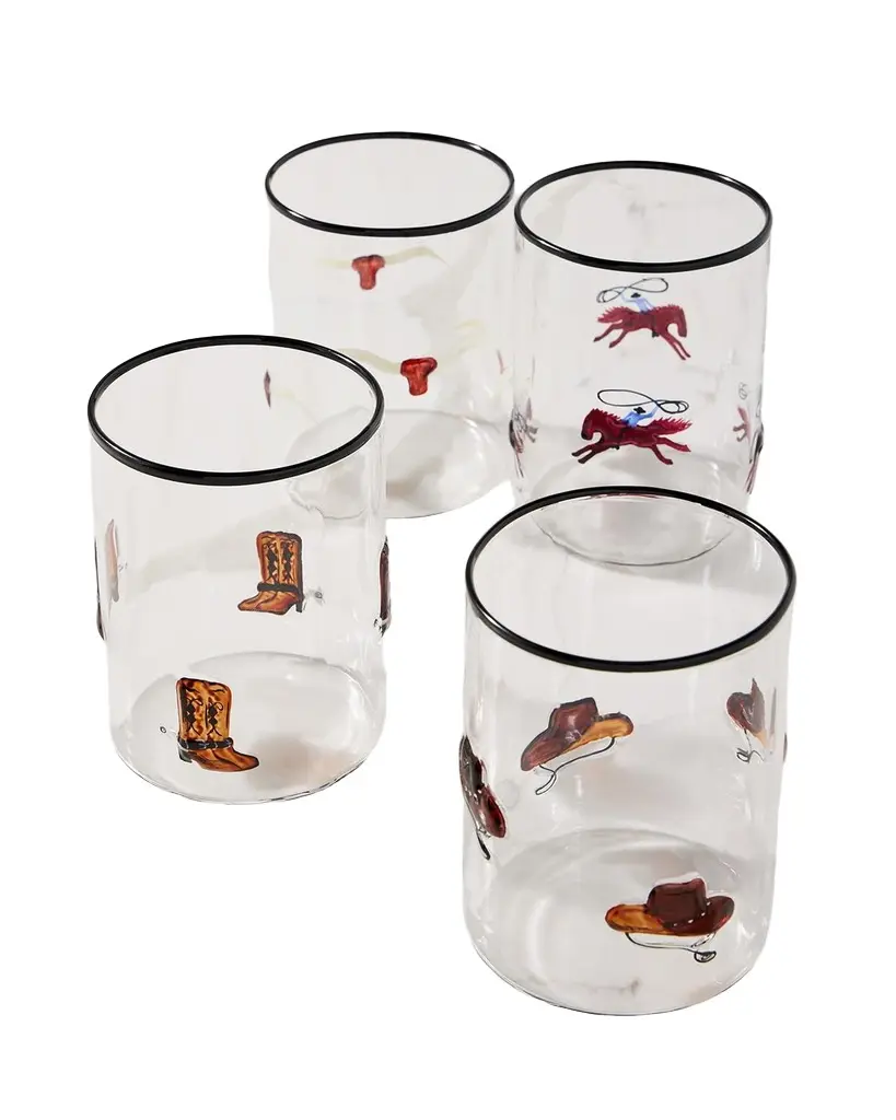 Neiman Marcus Western 18 oz. Tumblers, Set of 4