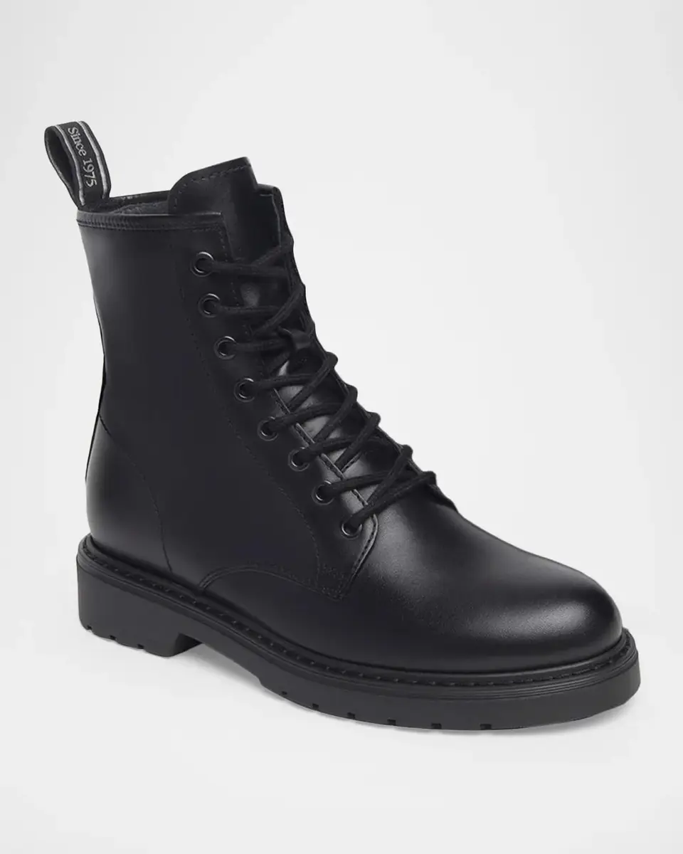 NeroGiardini Faux Fur Lined Leather Combat Boots | Thumbnail 2