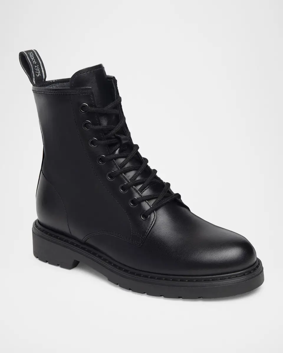 NeroGiardini Faux Fur Lined Leather Combat Boots | Thumbnail 3