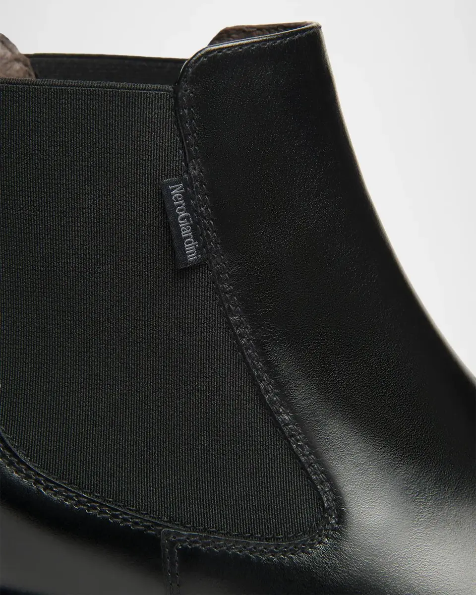 NeroGiardini Leather Chelsea Ankle Booties | Thumbnail 4 NeroGiardini Leather Chelsea Ankle Booties | Thumbnail 4