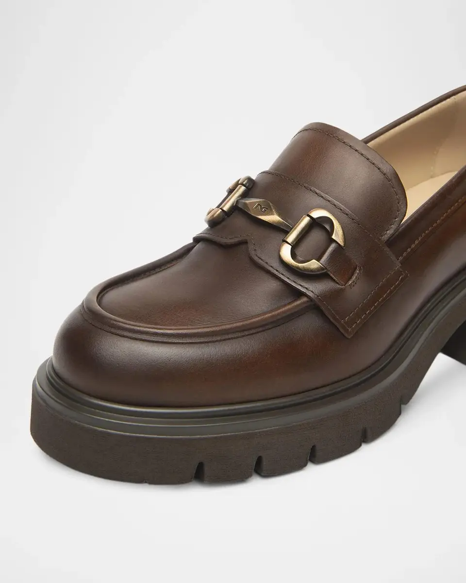 NeroGiardini Leather Block-Heel Bit Loafers | Thumbnail 4 NeroGiardini Leather Block-Heel Bit Loafers | Thumbnail 4