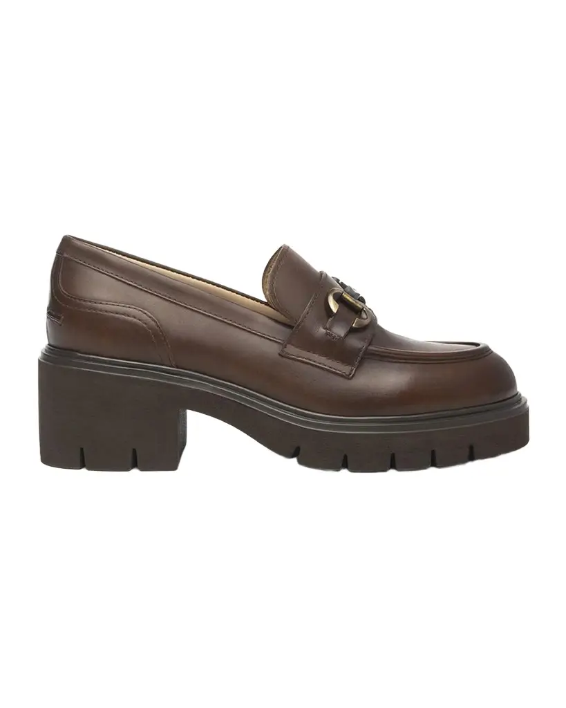 NeroGiardini Leather Block-Heel Bit Loafers