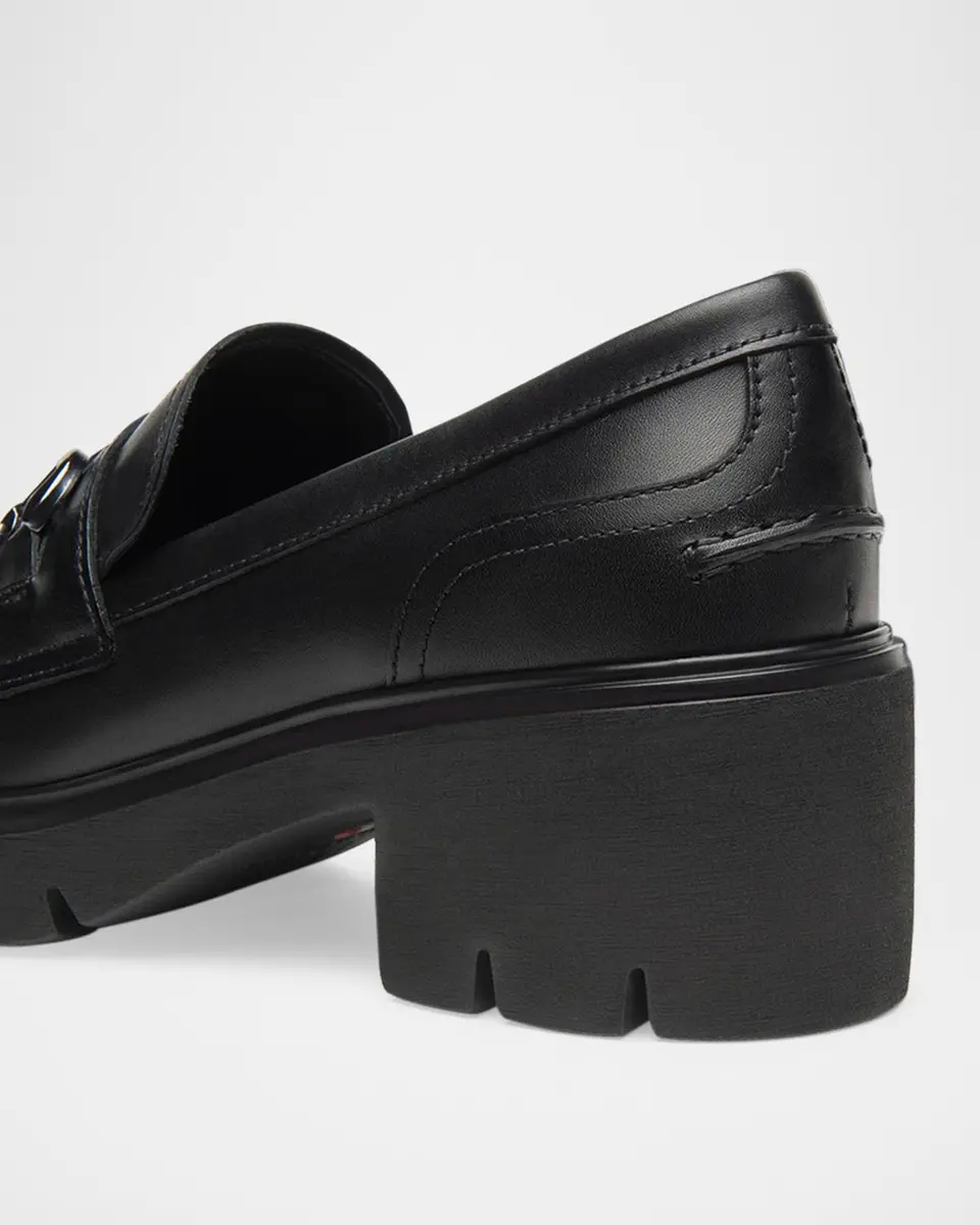 NeroGiardini Leather Block-Heel Bit Loafers | Thumbnail 4 NeroGiardini Leather Block-Heel Bit Loafers | Thumbnail 4
