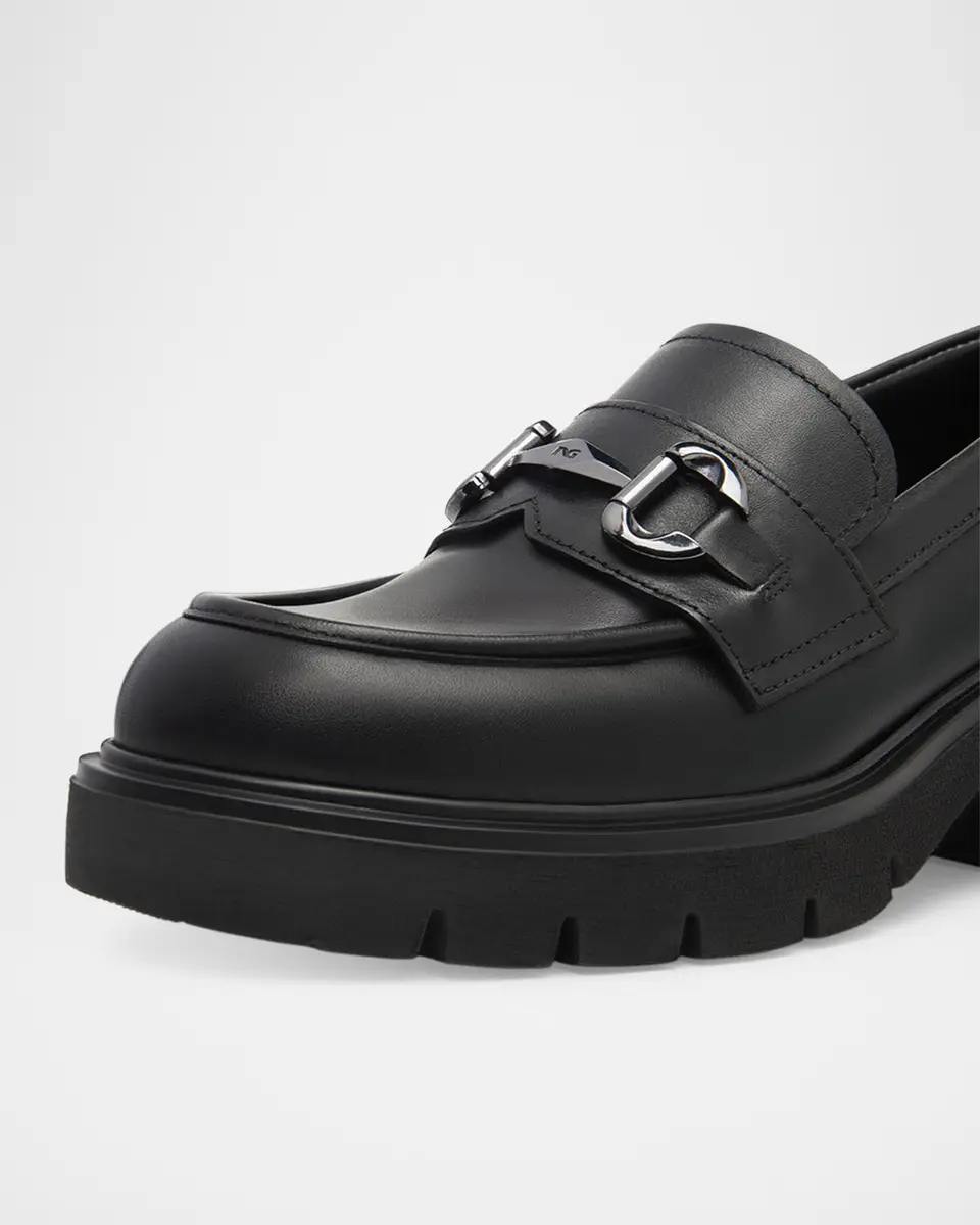 NeroGiardini Leather Block-Heel Bit Loafers | Thumbnail 5 NeroGiardini Leather Block-Heel Bit Loafers | Thumbnail 5
