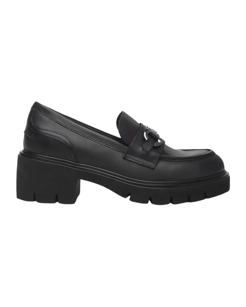 NeroGiardini Leather Block-Heel Bit Loafers