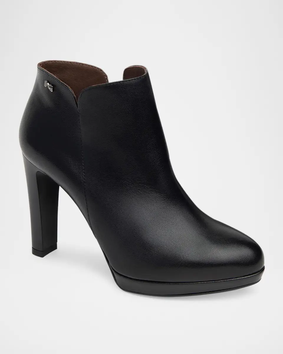 NeroGiardini Leather Block-Heel Ankle Booties | Thumbnail 3 NeroGiardini Leather Block-Heel Ankle Booties | Thumbnail 3