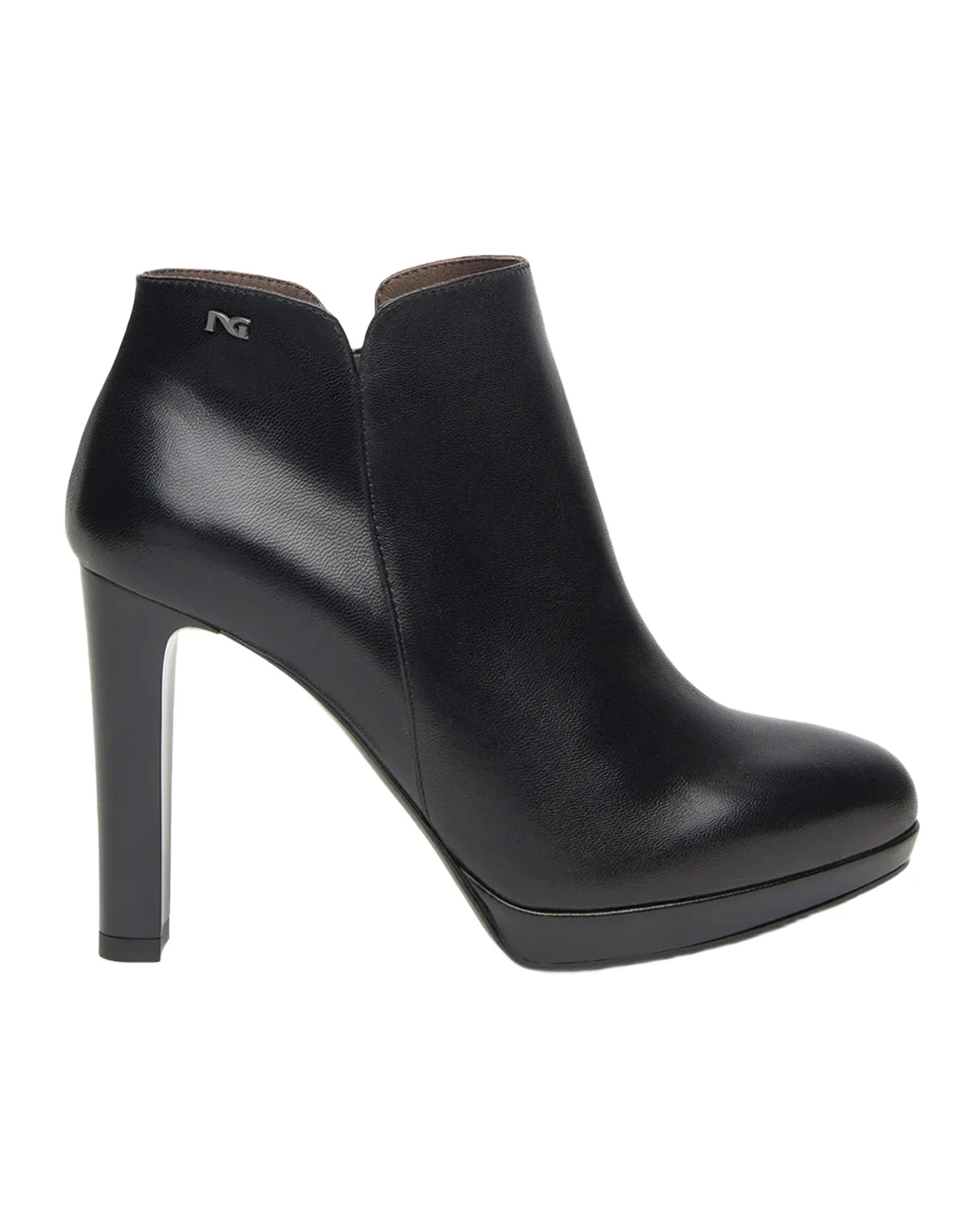 NeroGiardini Leather Block-Heel Ankle Booties