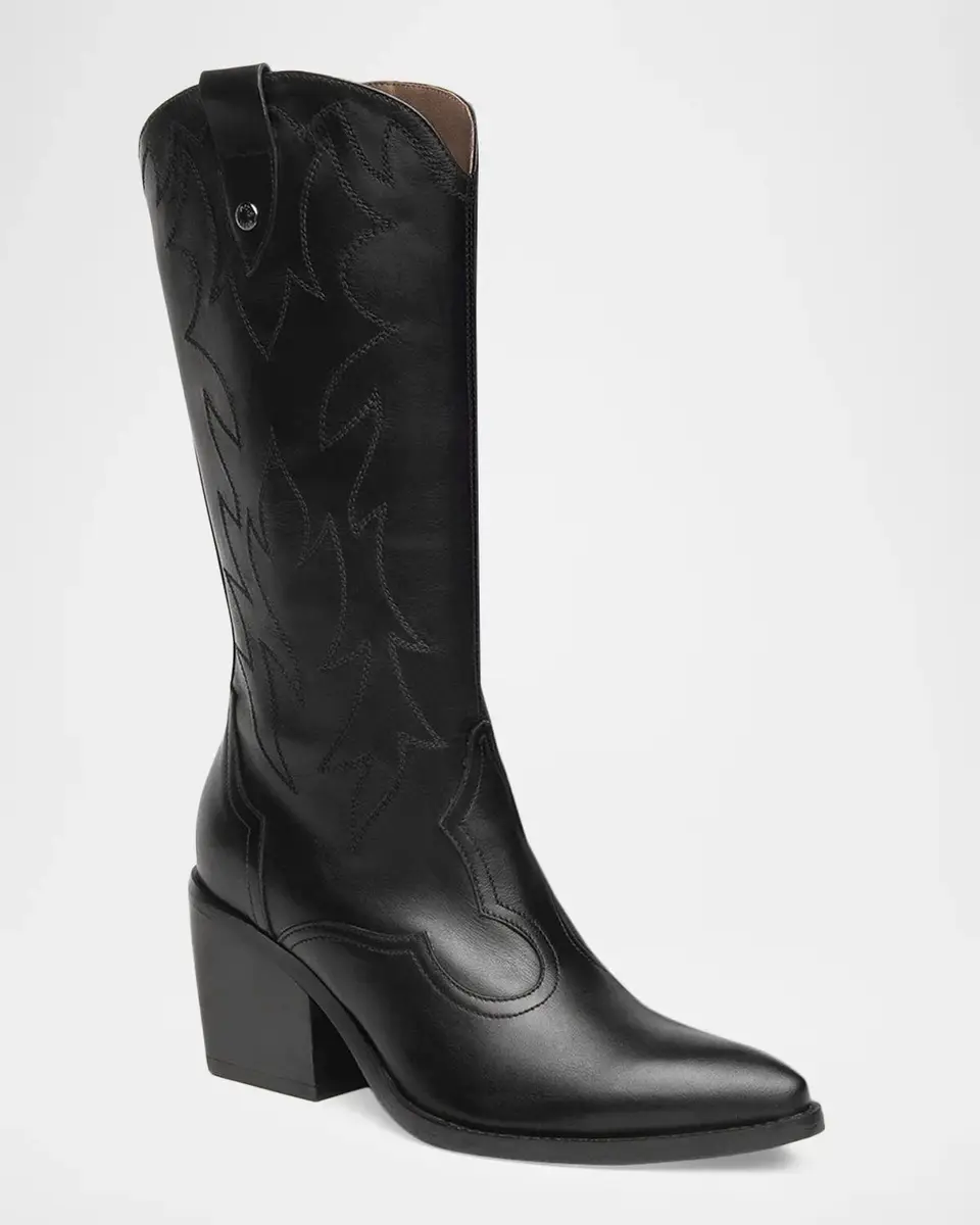 NeroGiardini Leather Western Boots | Thumbnail 2 NeroGiardini Leather Western Boots | Thumbnail 2