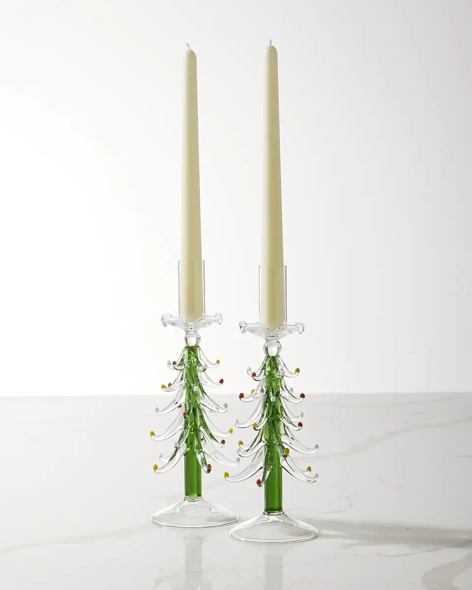 Neiman Marcus Figural Christmas Tree Candlesticks, Set of 2 | Thumbnail 2 Neiman Marcus Figural Christmas Tree Candlesticks, Set of 2 | Thumbnail 2