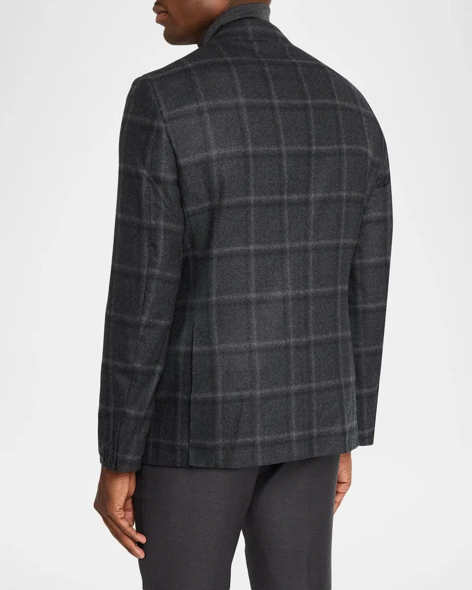 Canali Men's Ombre Windowpane Wool Two-Button Sport Coat | Thumbnail 3