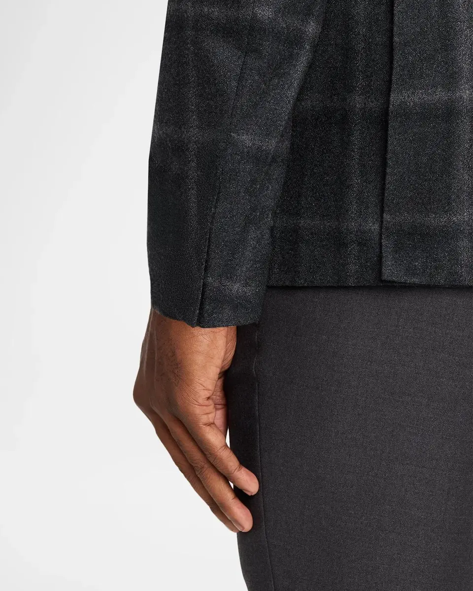 Canali Men's Ombre Windowpane Wool Two-Button Sport Coat | Thumbnail 8