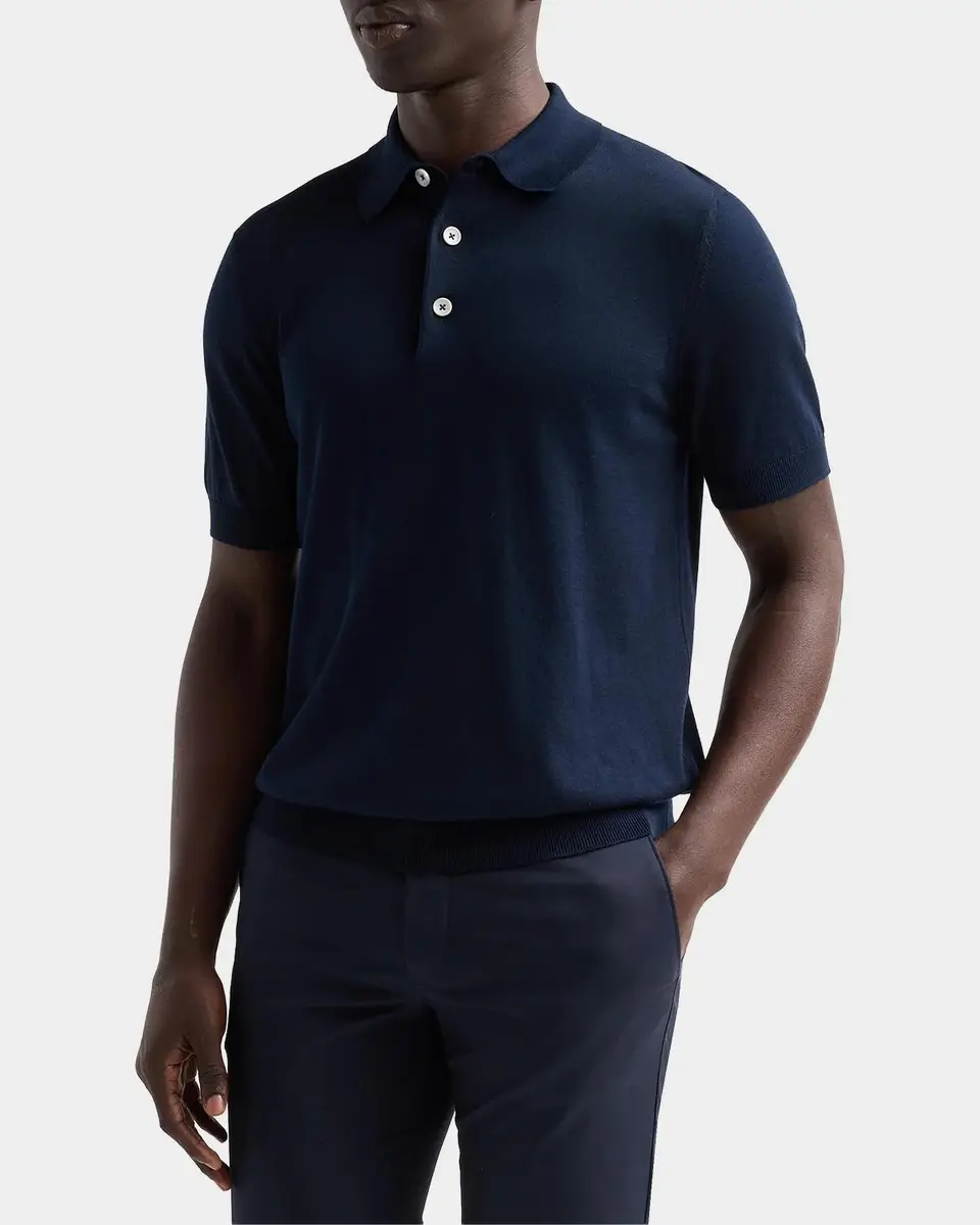 Sartorio Men's Knit Cotton Polo Shirt | Thumbnail 4 Sartorio Men's Knit Cotton Polo Shirt | Thumbnail 4