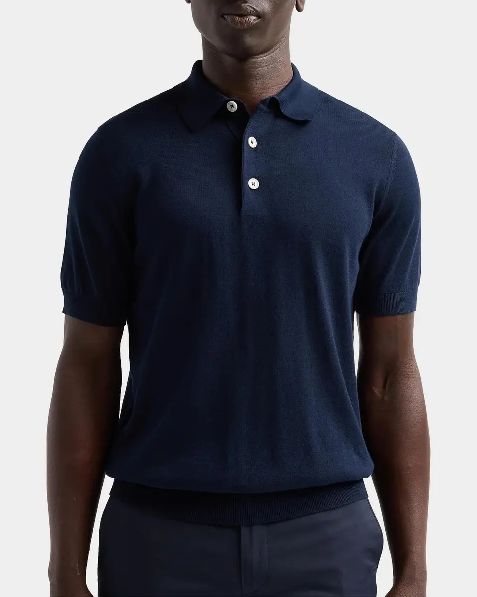 Sartorio Men's Knit Cotton Polo Shirt | Thumbnail 5 Sartorio Men's Knit Cotton Polo Shirt | Thumbnail 5