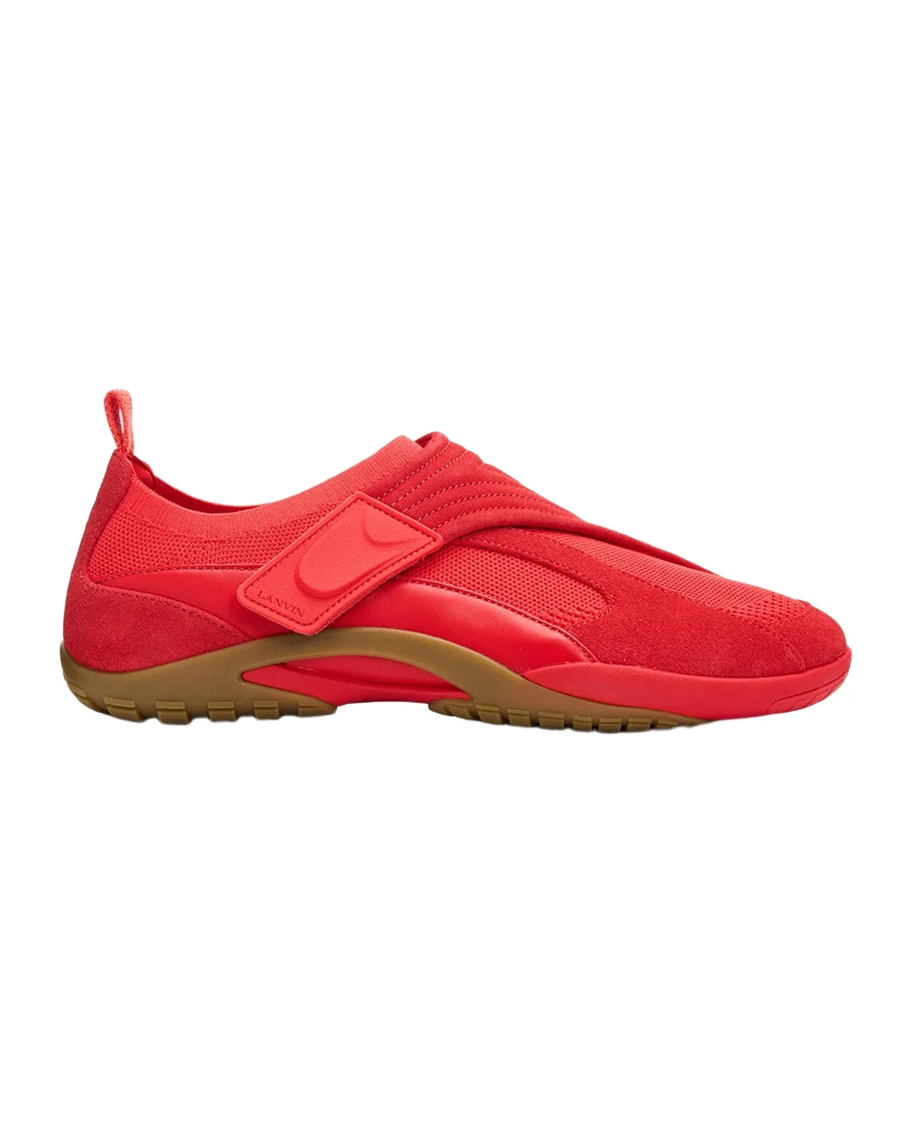 Lanvin Men's Mesh Knit and Leather Grip-Strap Sneakers