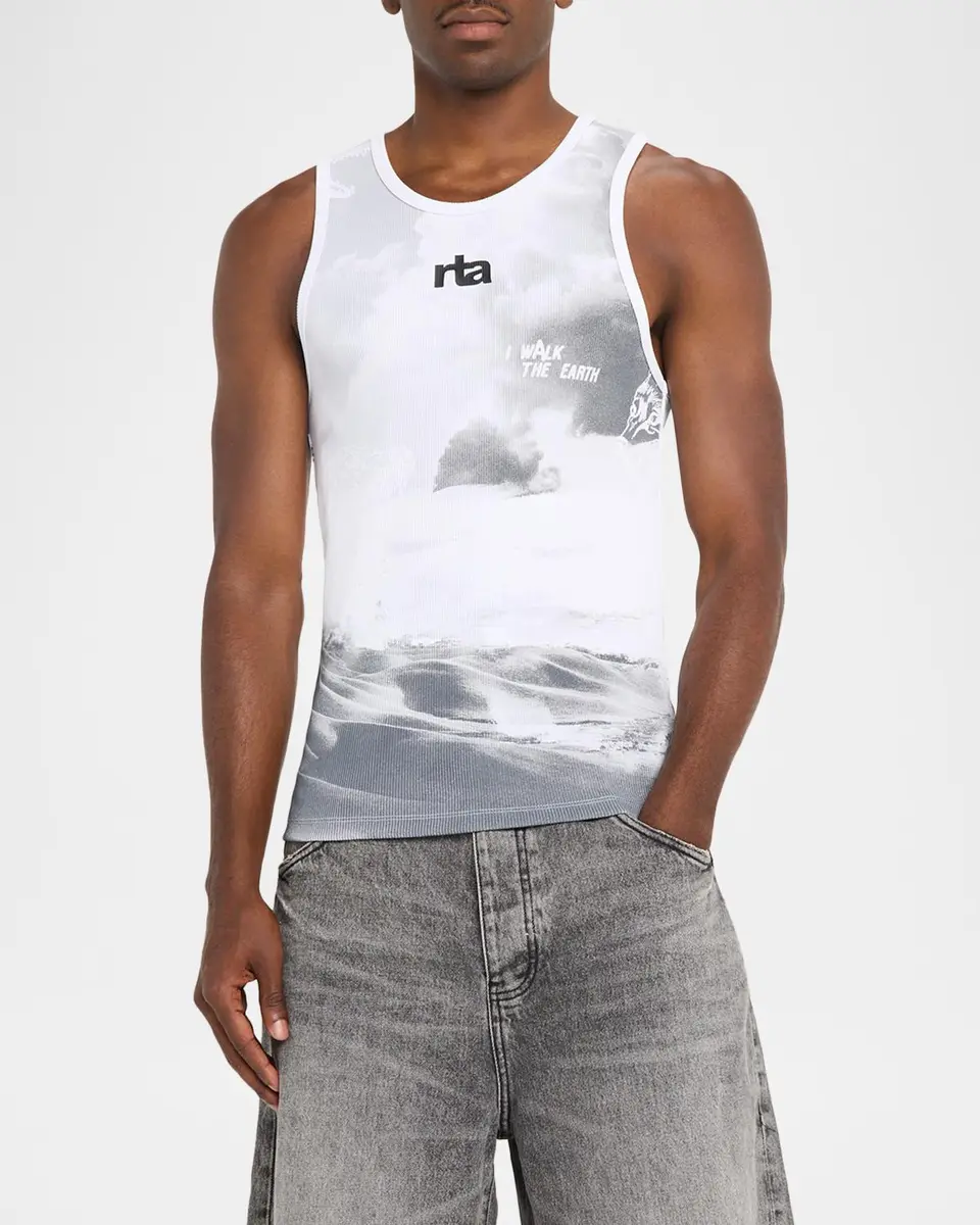 RTA Men's Sylvain Ribbed Logo Tank Top | Thumbnail 4 RTA Men's Sylvain Ribbed Logo Tank Top | Thumbnail 4