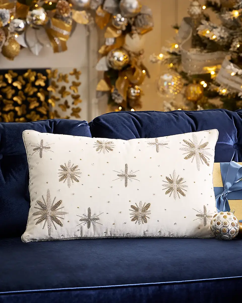 Kim Seybert Starlight Beaded Decorative Pillow, 14" x 22"