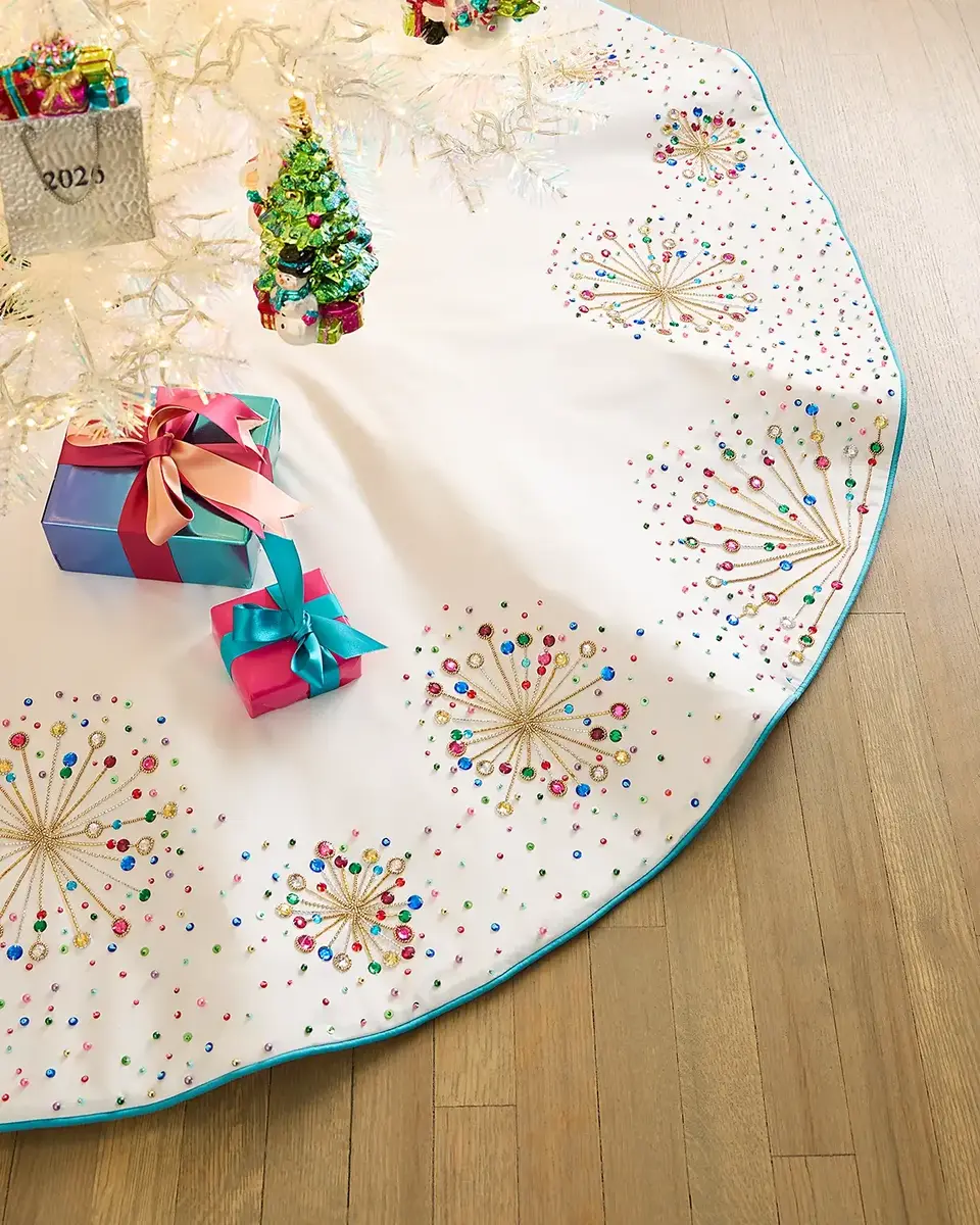 Kim Seybert Confetti Beaded Tree Skirt