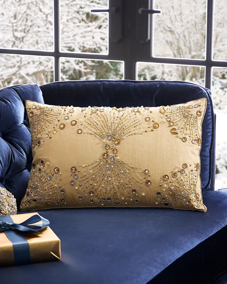 Kim Seybert Stardust Beaded Decorative Pillow, 14" x 22"