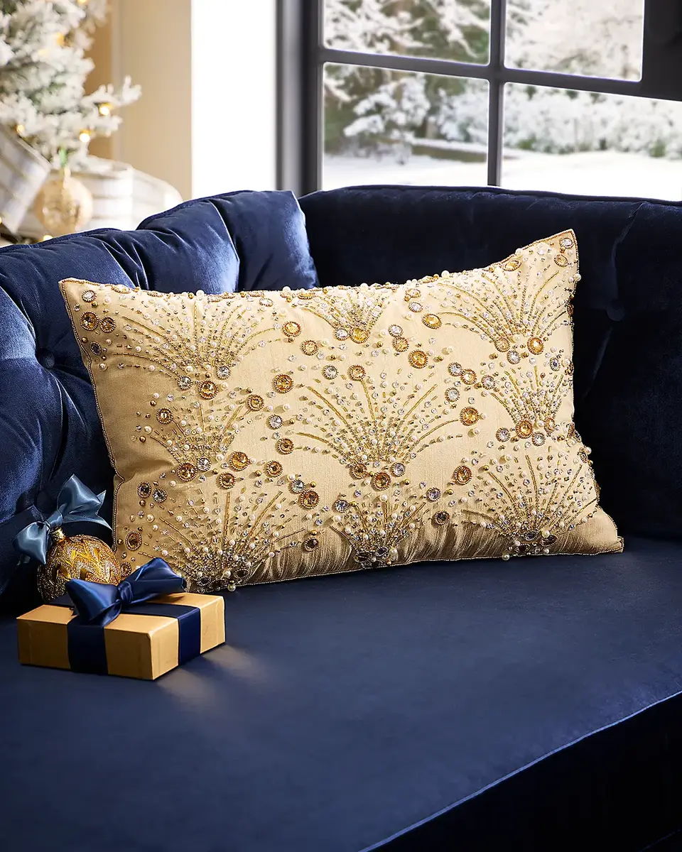 Kim Seybert Chandelier Beaded Decorative Pillow, 14" x 22"