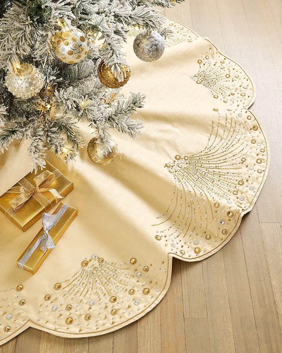 Kim Seybert Stardust Beaded Tree Skirt