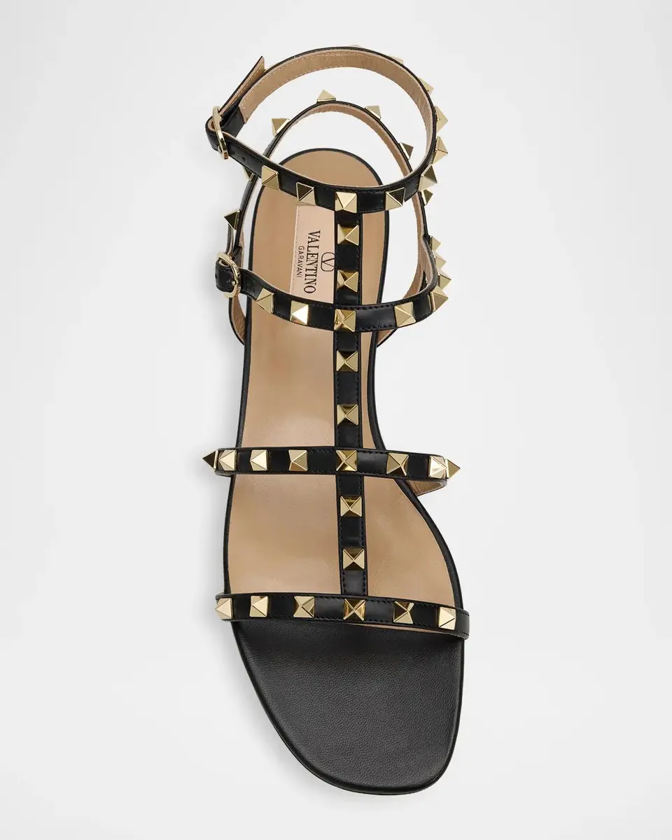 Valentino Garavani Rockstud Flat Leather Sandals | Thumbnail 5 Valentino Garavani Rockstud Flat Leather Sandals | Thumbnail 5