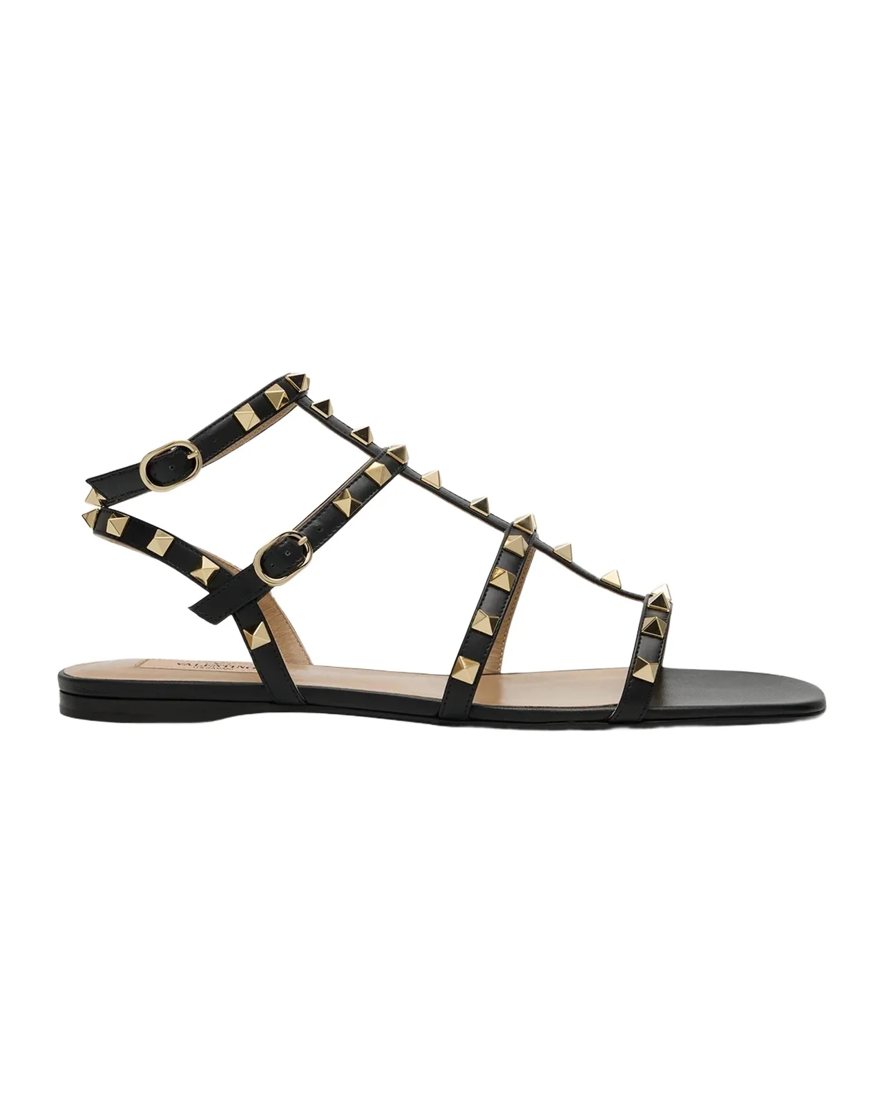Valentino Garavani Rockstud Flat Leather Sandals