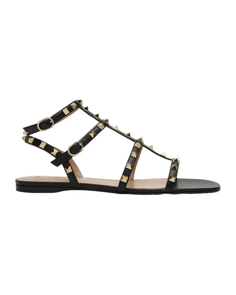 Rockstud Flat Leather Sandals Rockstud Flat Leather Sandals