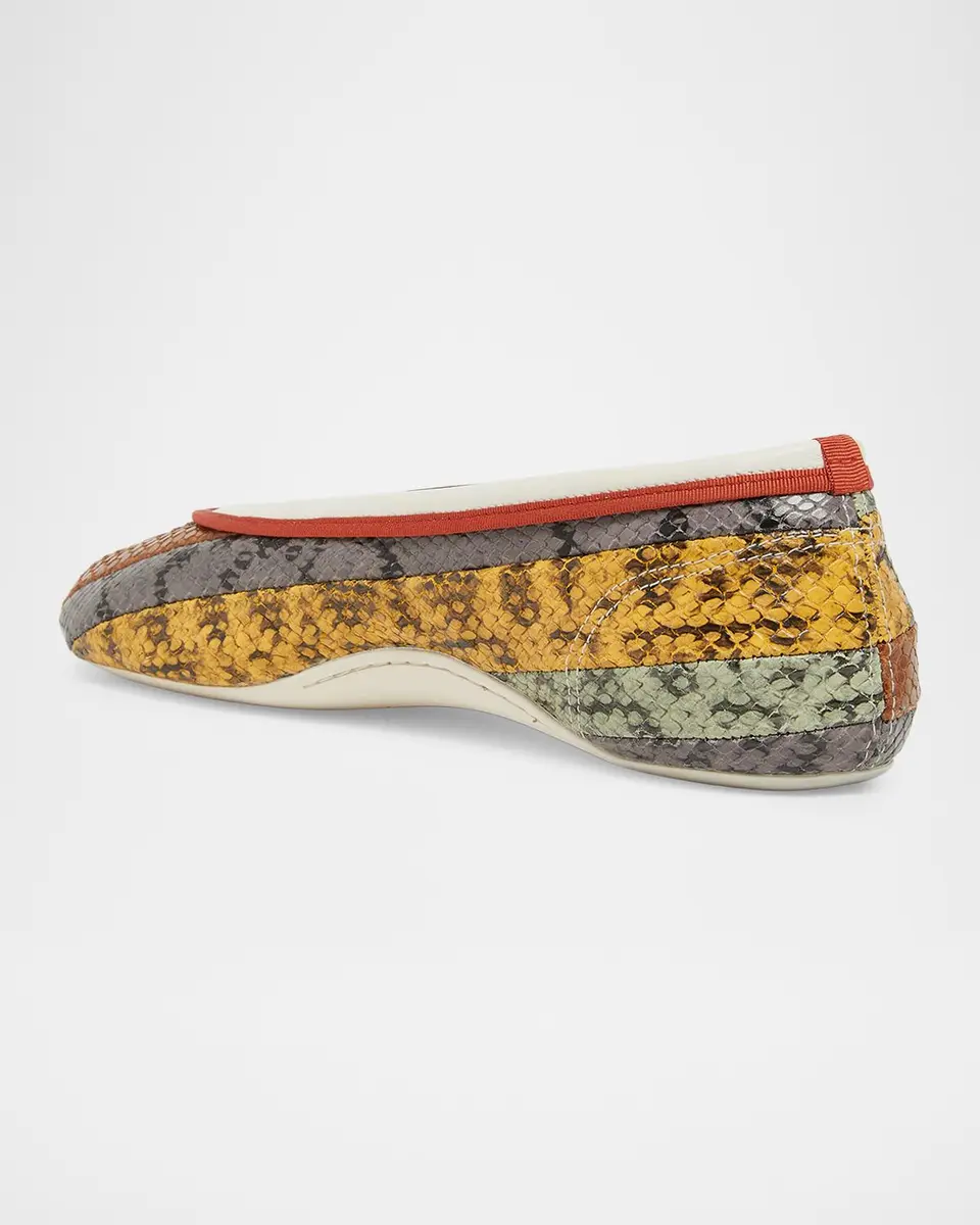 Dries Van Noten Snakeskin-Effect Leather Ballerina Flats | Thumbnail 4 Dries Van Noten Snakeskin-Effect Leather Ballerina Flats | Thumbnail 4