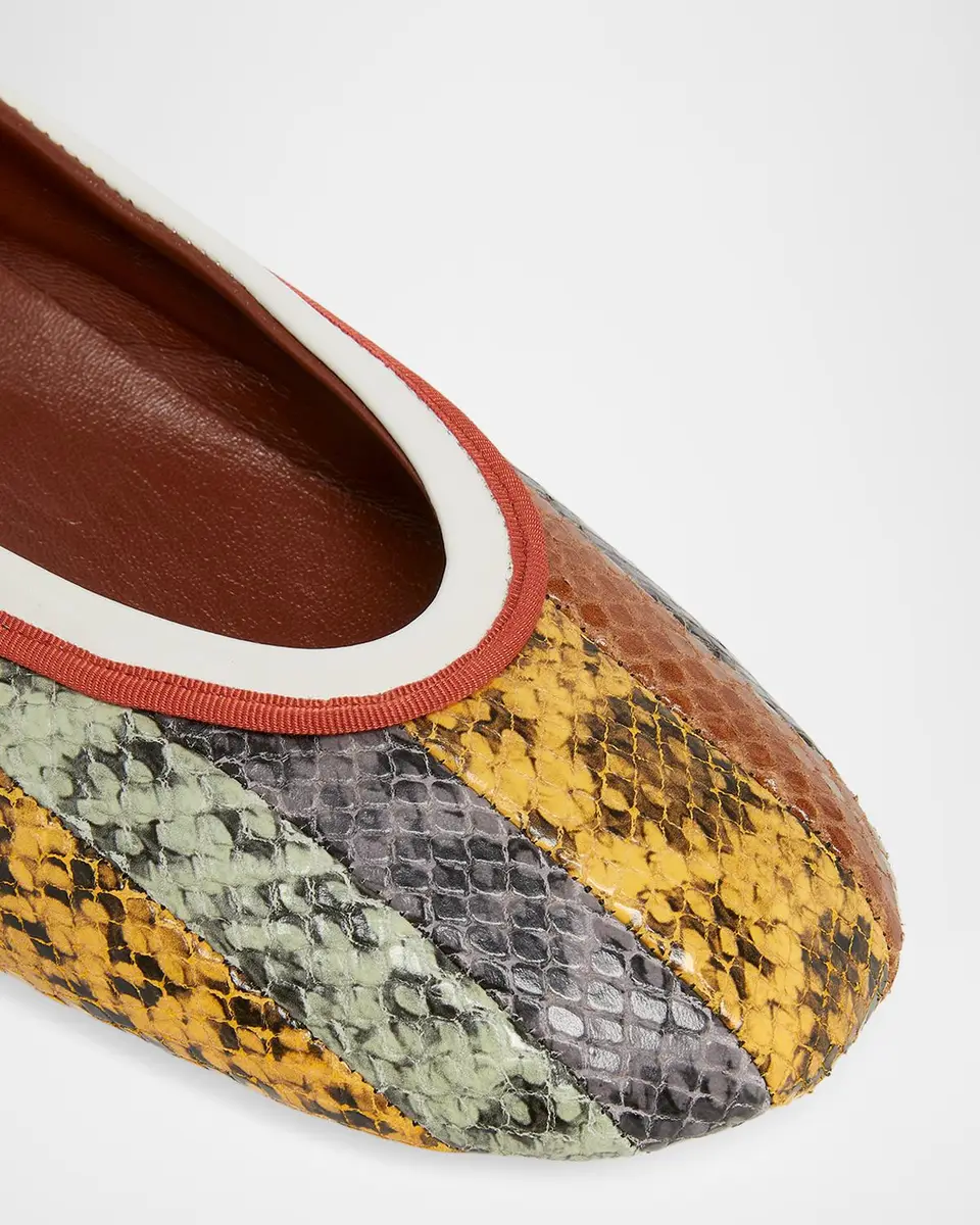 Dries Van Noten Snakeskin-Effect Leather Ballerina Flats | Thumbnail 5 Dries Van Noten Snakeskin-Effect Leather Ballerina Flats | Thumbnail 5