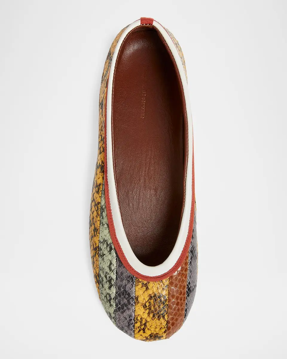 Dries Van Noten Snakeskin-Effect Leather Ballerina Flats | Thumbnail 6 Dries Van Noten Snakeskin-Effect Leather Ballerina Flats | Thumbnail 6