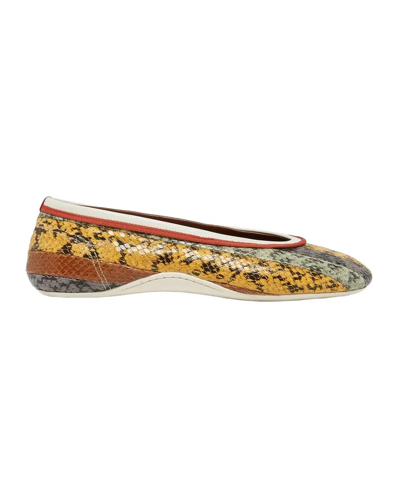 Snakeskin-Effect Leather Ballerina Flats Snakeskin-Effect Leather Ballerina Flats