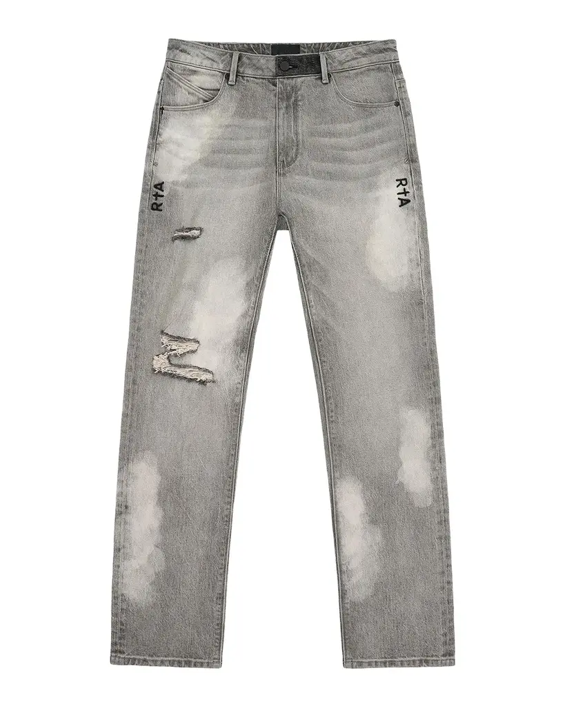 RTA Men's Curva Ultra Bleached Distressed Slim-Fit Jeans