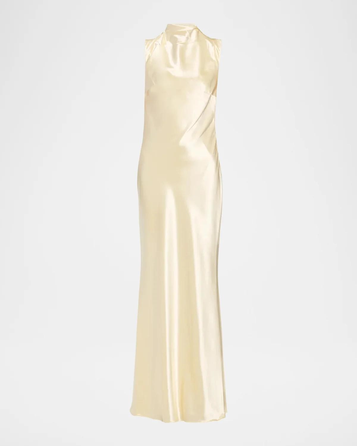 Et Ochs Willa Satin High Neck Gown