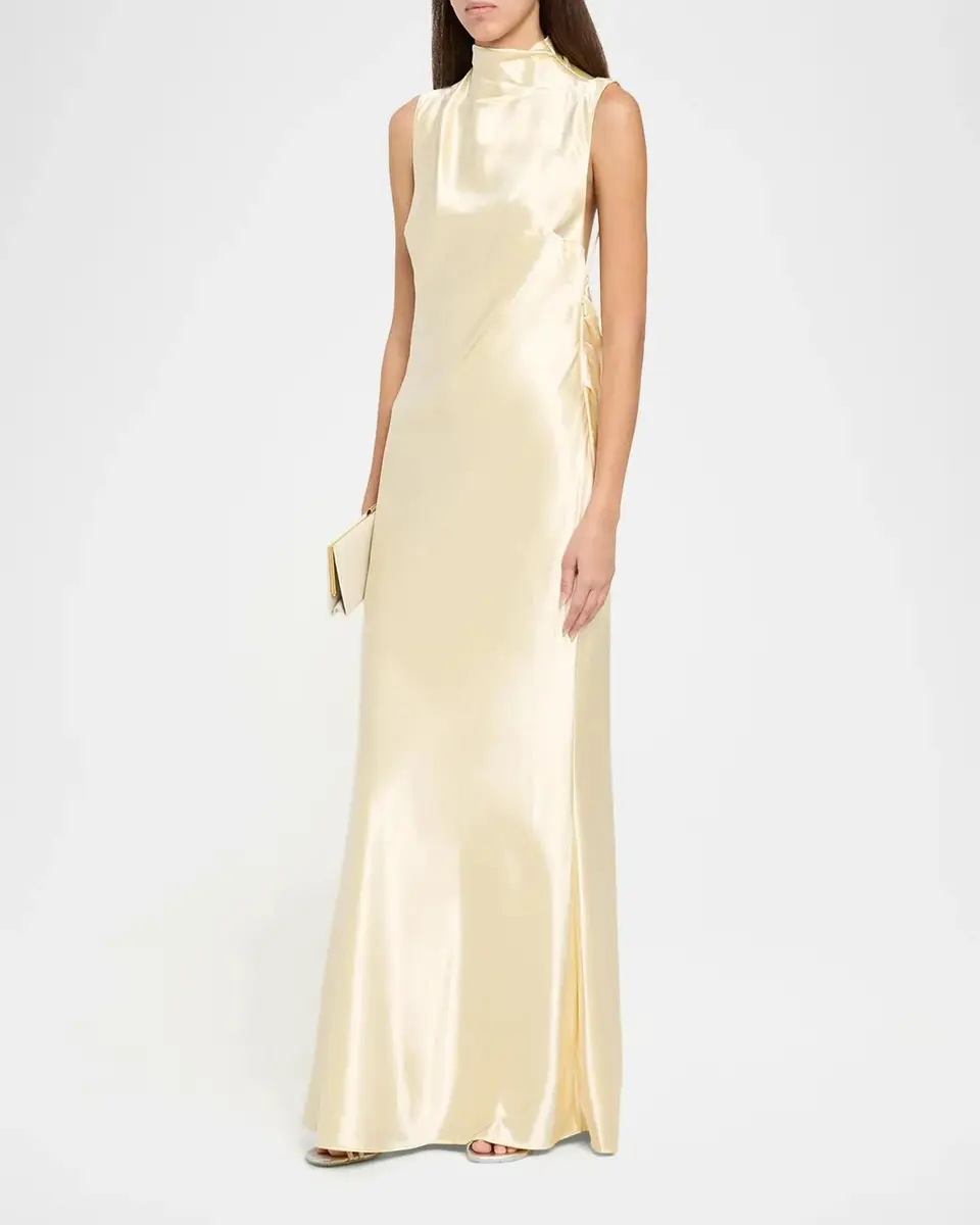 Et Ochs Willa Satin High Neck Gown | Thumbnail 4 Et Ochs Willa Satin High Neck Gown | Thumbnail 4