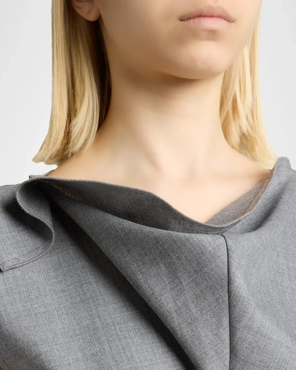 Victoria Beckham Draped Virgin Wool Midi Dress | Thumbnail 5