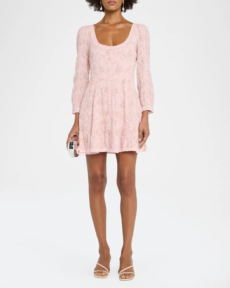 LoveShackFancy Calivra Floral Lace Mini Dress | Thumbnail 2 LoveShackFancy Calivra Floral Lace Mini Dress | Thumbnail 2