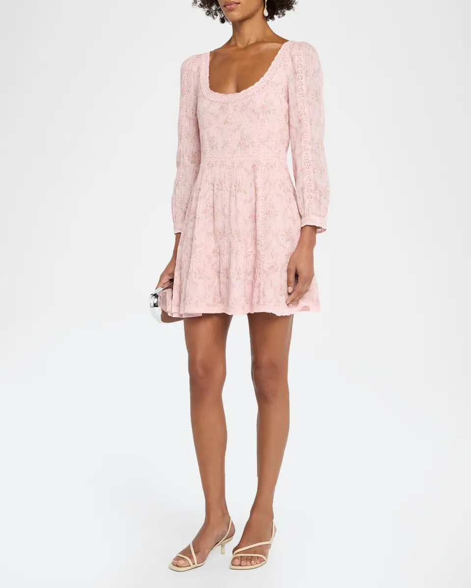 LoveShackFancy Calivra Floral Lace Mini Dress | Thumbnail 4 LoveShackFancy Calivra Floral Lace Mini Dress | Thumbnail 4