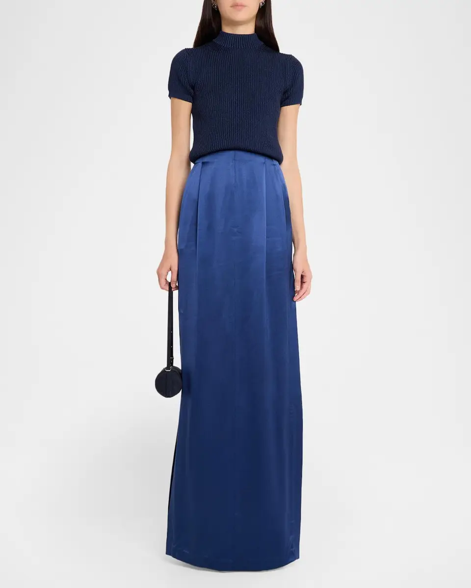 PRABAL GURUNG Silk Pleated Column Maxi Skirt | Thumbnail 2 PRABAL GURUNG Silk Pleated Column Maxi Skirt | Thumbnail 2