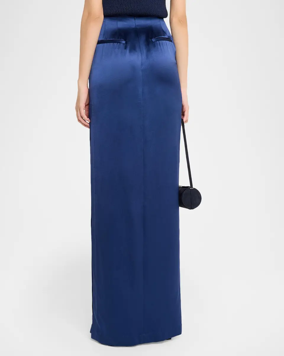 PRABAL GURUNG Silk Pleated Column Maxi Skirt | Thumbnail 3 PRABAL GURUNG Silk Pleated Column Maxi Skirt | Thumbnail 3