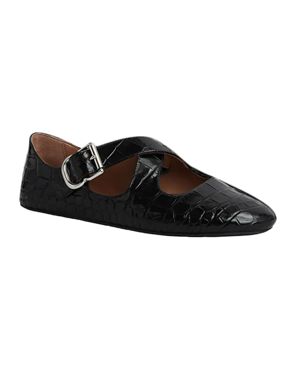 Alaïa Croc-Embossed Leather Crisscross Ballerina Flats | Thumbnail 2 Alaïa Croc-Embossed Leather Crisscross Ballerina Flats | Thumbnail 2