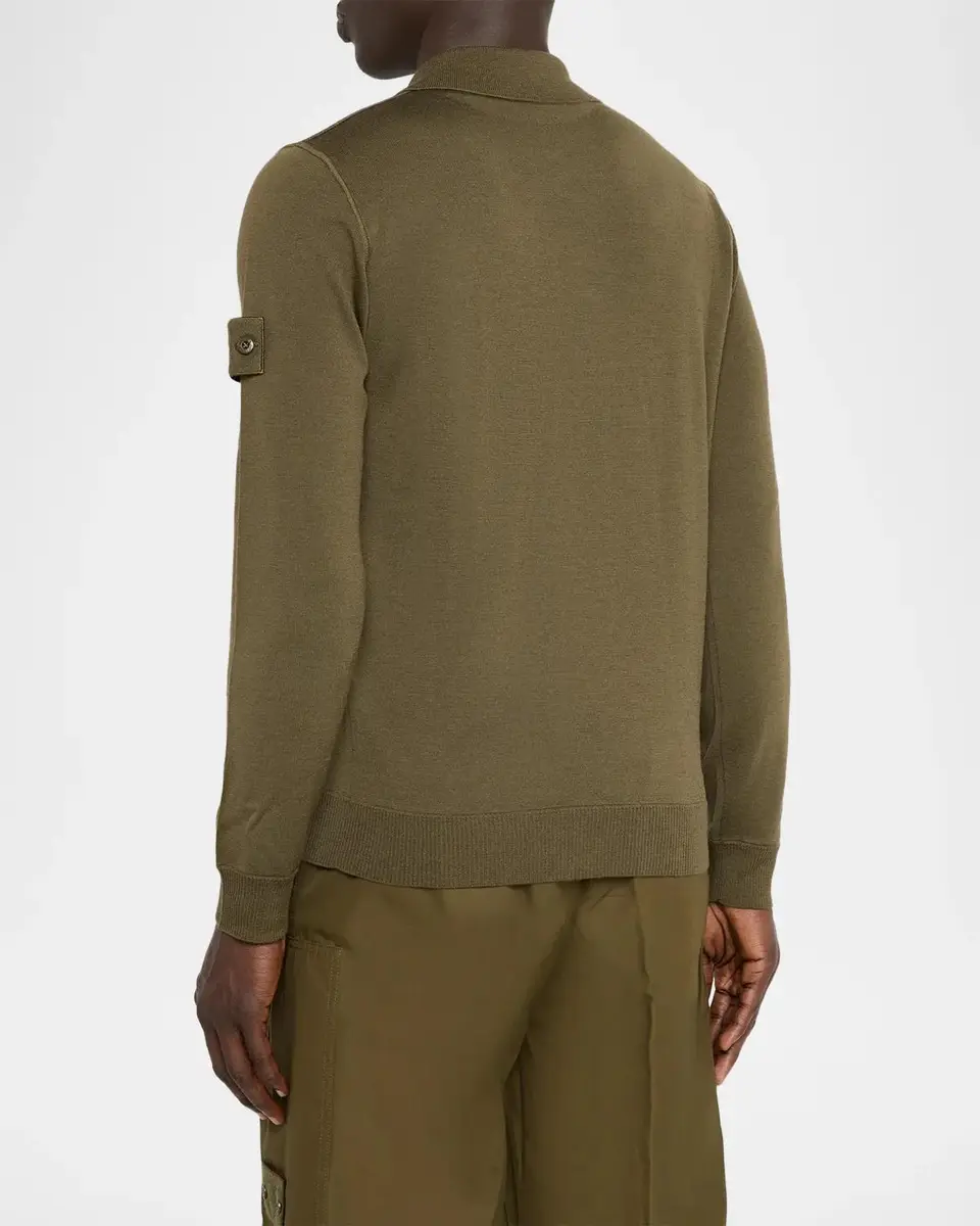 Stone Island Men's Wool Polo Sweater | Thumbnail 3 Stone Island Men's Wool Polo Sweater | Thumbnail 3