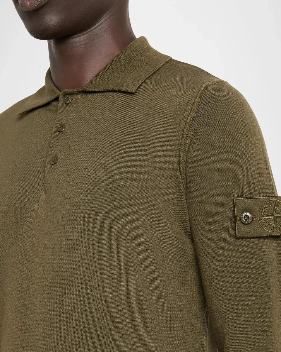 Stone Island Men's Wool Polo Sweater | Thumbnail 5 Stone Island Men's Wool Polo Sweater | Thumbnail 5