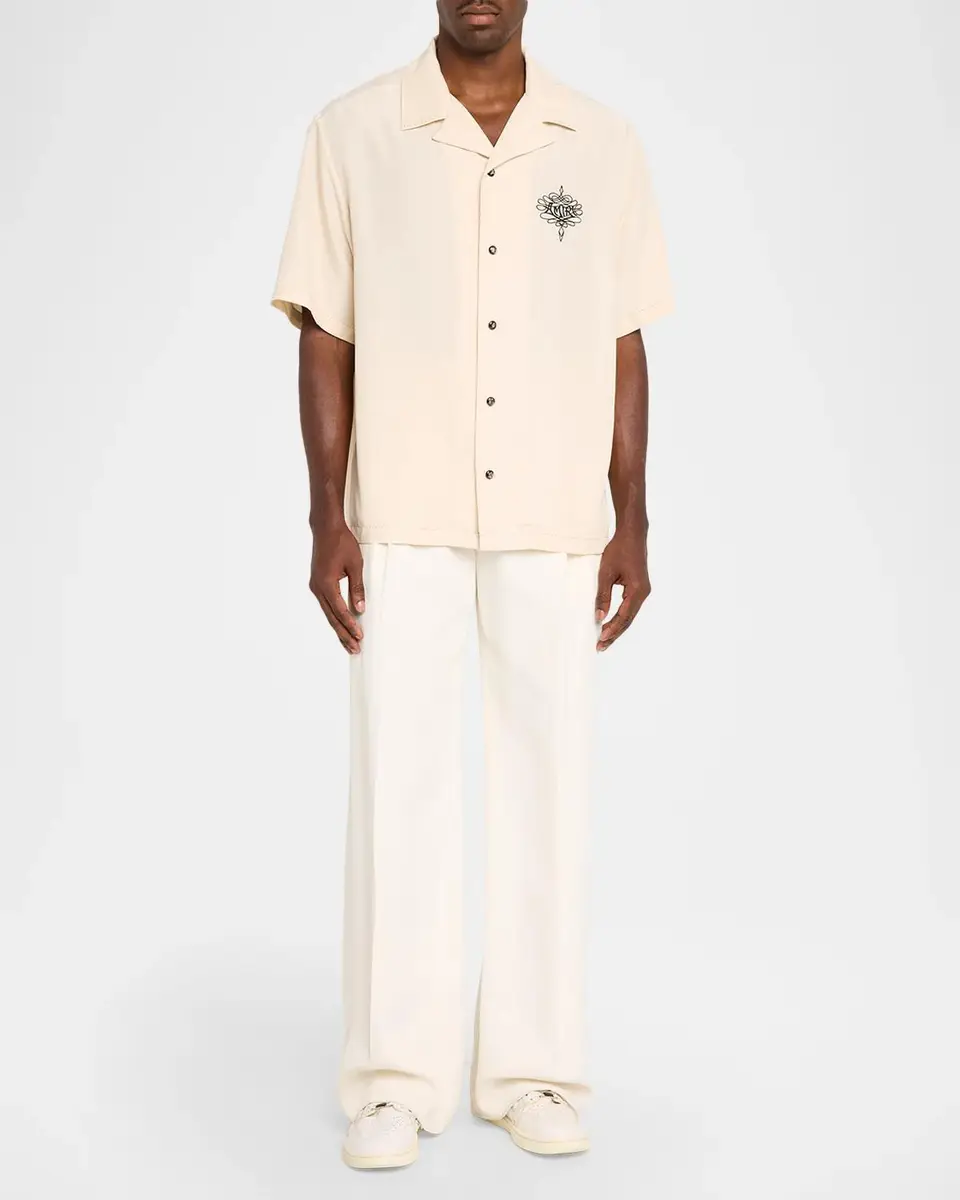 AMIRI Men's Lasso Logo-Embroidered Camp Shirt | Thumbnail 2 AMIRI Men's Lasso Logo-Embroidered Camp Shirt | Thumbnail 2