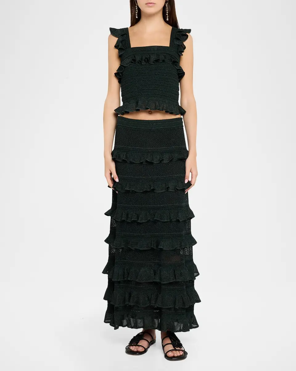 Zimmermann Valiant Frill Knit Crop Cami | Thumbnail 2 Zimmermann Valiant Frill Knit Crop Cami | Thumbnail 2