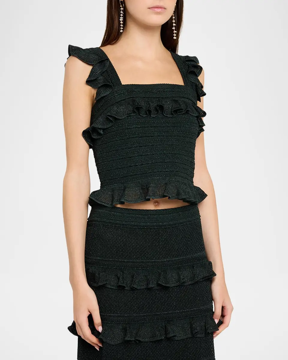 Zimmermann Valiant Frill Knit Crop Cami | Thumbnail 4 Zimmermann Valiant Frill Knit Crop Cami | Thumbnail 4