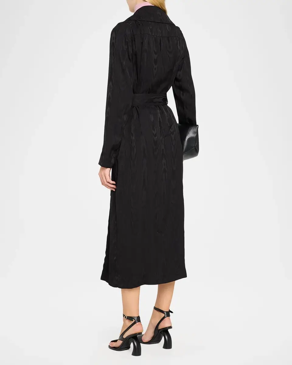 Dries Van Noten Rolana Double-Breasted Moire Satin Belted Trench Coat | Thumbnail 3 Dries Van Noten Rolana Double-Breasted Moire Satin Belted Trench Coat | Thumbnail 3