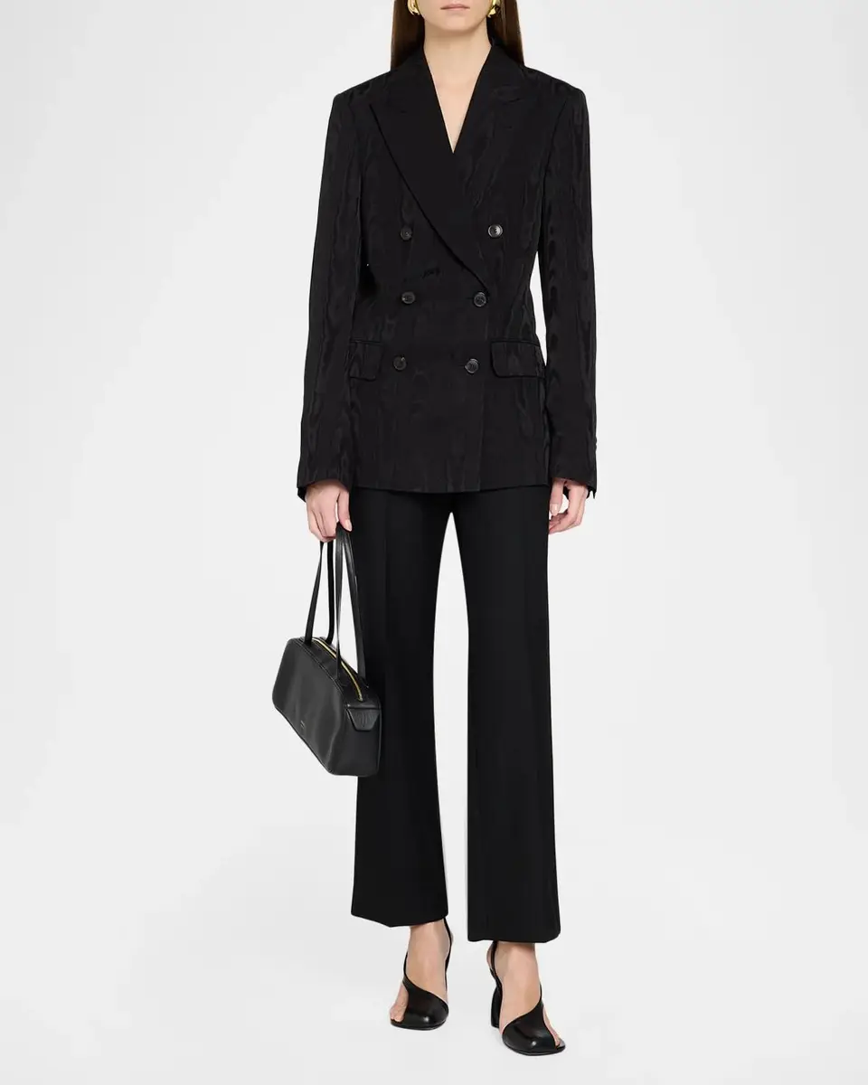 Dries Van Noten Barrysta Double-Breasted Moiré Fitted Jacket | Thumbnail 2 Dries Van Noten Barrysta Double-Breasted Moiré Fitted Jacket | Thumbnail 2