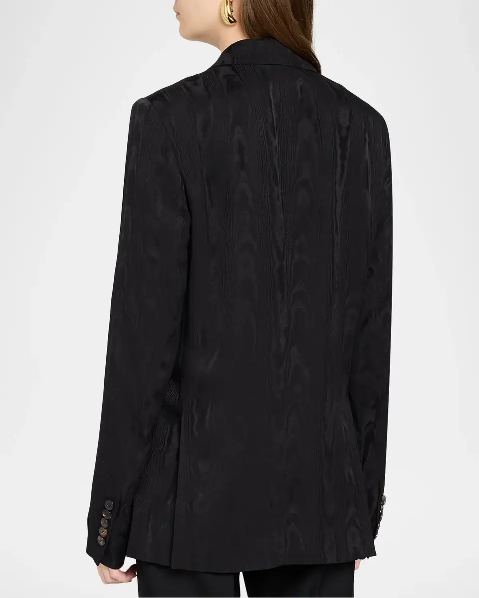 Dries Van Noten Barrysta Double-Breasted Moiré Fitted Jacket | Thumbnail 3 Dries Van Noten Barrysta Double-Breasted Moiré Fitted Jacket | Thumbnail 3