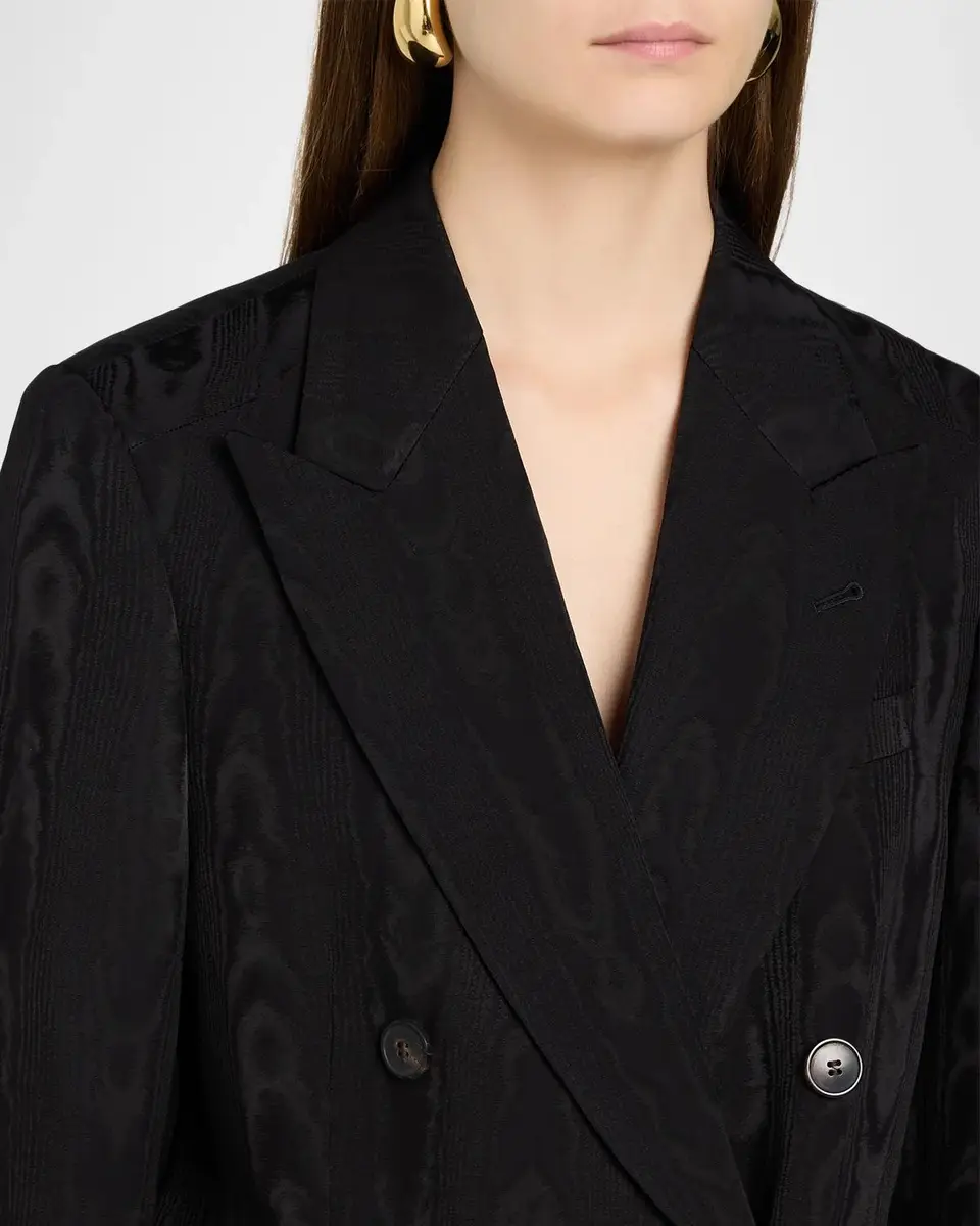 Dries Van Noten Barrysta Double-Breasted Moiré Fitted Jacket | Thumbnail 5 Dries Van Noten Barrysta Double-Breasted Moiré Fitted Jacket | Thumbnail 5