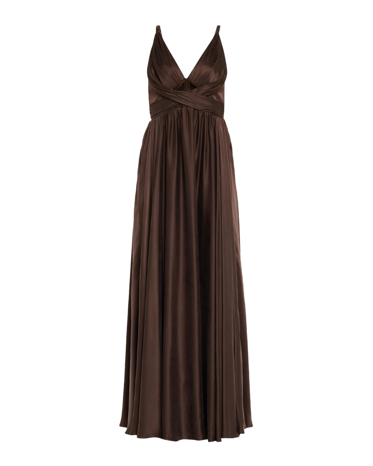 Draped Silk Maxi Dress